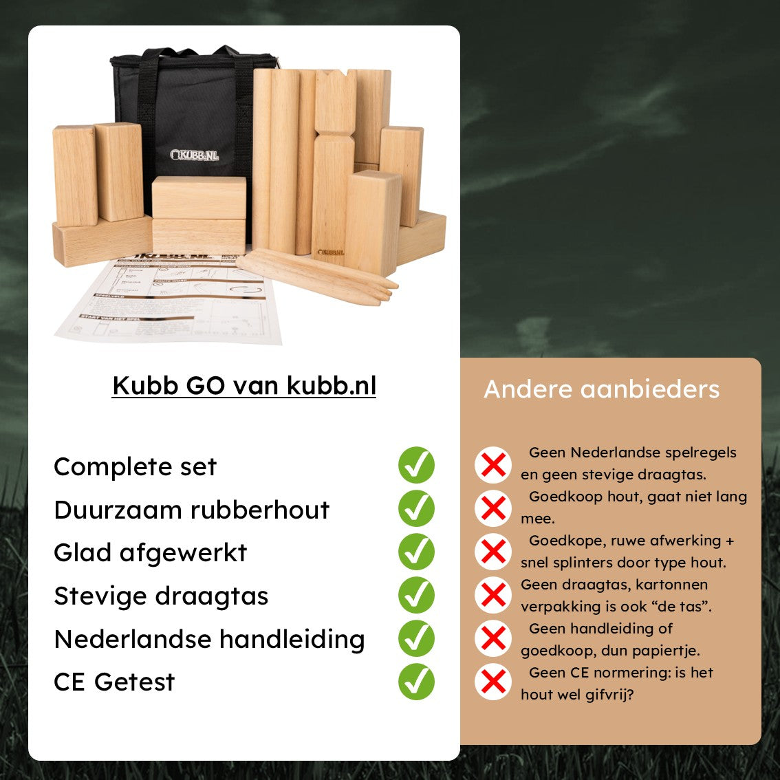 Kubb Go - Set voor onderweg