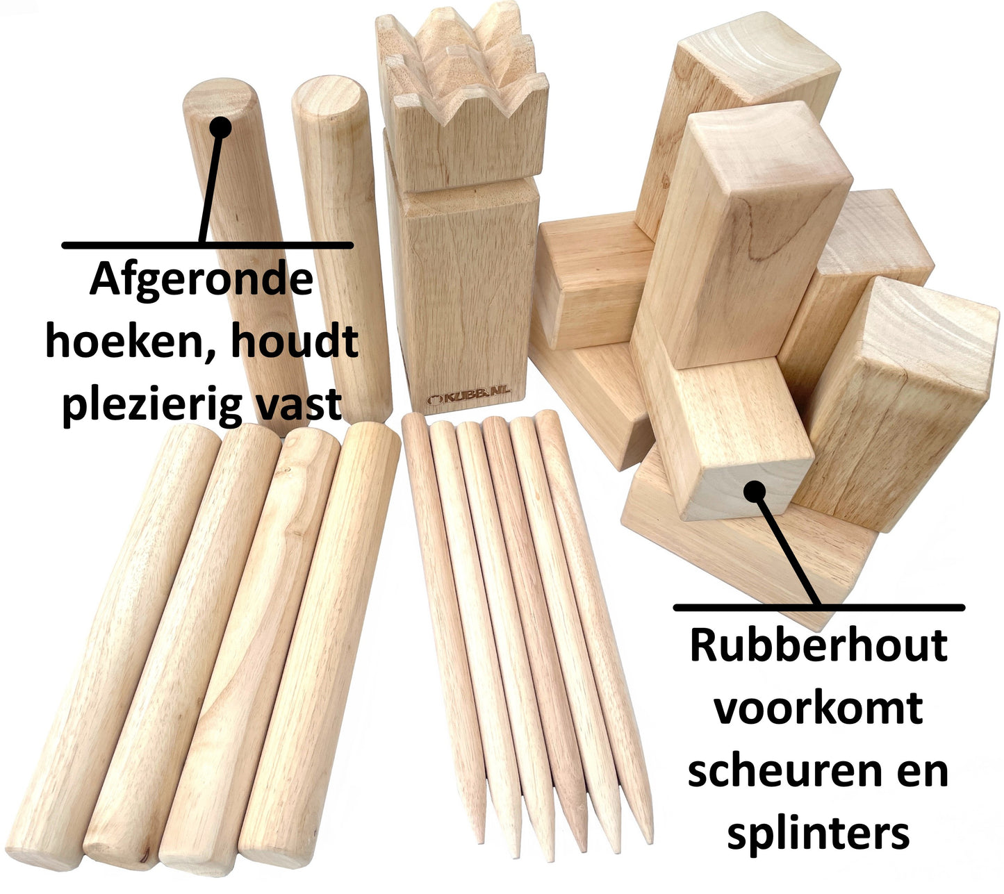 Kubb Das Original | Kubb.nl | Officiële Rubberhouten Kubb-Set