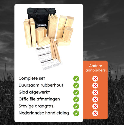 Kubb The Original | Kubb.nl | Officiële Rubberhouten Kubb set